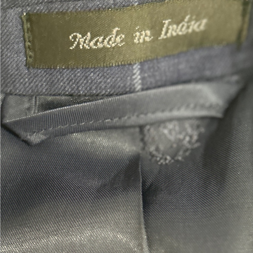 Men’s Lauren Ralph Lauren wool navy blue Windowpane check 2 button Blazer 46L - Picture 10 of 10